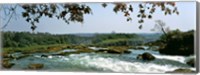 Framed Looking over the top of the Victoria Falls towards the Victoria Falls bridge, Zambia