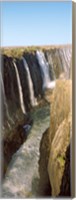 Framed Water falling through rocks in a river, Victoria Falls, Zimbabwe