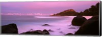 Framed Sunset over main beach on North Island, Seychelles