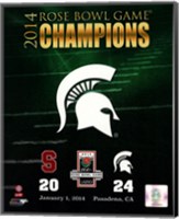 Framed Michigan State Spartans 2014 Rose Bowl Champions Logo