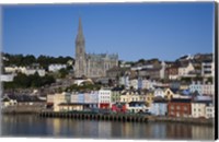 Framed Immigrant Embarkation Harbour, Terraced Houses and St Colman's Cathedral, Cobh, County Cork, Ireland (horizontal)