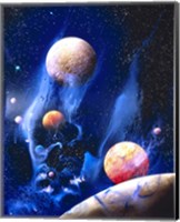 Framed Conceptualized universe with planets (vertical)