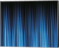 Framed Vertically striated curtain in dark blues