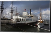 Framed Maritime museum with Ferry Berkeley, San Diego Bay, San Diego, California, USA