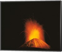 Framed Volcano exploding lava