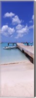 Framed Boats moored at a pier, Sandy Ground, Anguilla