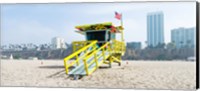 Framed Lifeguard Station on the beach, Santa Monica Beach, Santa Monica, California, USA