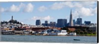 Framed Buildings at the waterfront, Transamerica Pyramid, Coit Tower, Fisherman's Wharf, San Francisco, California, USA