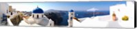 Framed Rooftop view of buildings at the waterfront, Santorini, Greece