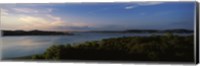 Framed Lake Travis at dusk, Austin, Texas