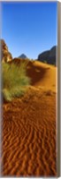 Framed Sand dunes in a desert, Jordan (vertical)