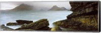 Framed Rock formations at coast, Black Cuillin, Elgol, Isle of Skye, Inner Hebrides, Highlands Region, Scotland