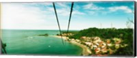 Framed Zip line ropes for zip inning over the beach, Morro De Sao Paulo, Tinhare, Cairu, Bahia, Brazil