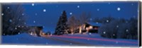 Framed Houses snowfall NH USA
