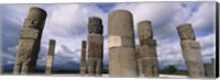 Framed Low angle view of clouds over statues, Atlantes Statues, Temple of Quetzalcoatl, Tula, Hidalgo State, Mexico