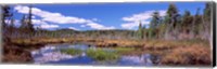 Framed Reflection of clouds in water, Raquette Lake, Adirondack Mountains, New York State, USA