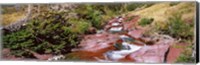 Framed Low angle view of a creek, Baring Creek, US Glacier National Park, Montana, USA