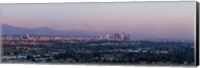 Framed City with mountains in the background, Los Angeles, California, USA