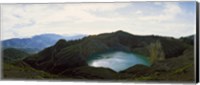 Framed Volcanic lake on a mountain, Mt Kelimutu, Flores Island, Indonesia
