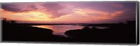 Framed Lake Travis at dusk - Pink Sky, Austin, Texas