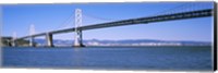 Framed Suspension bridge across the bay, Bay Bridge, San Francisco Bay, San Francisco, California, USA