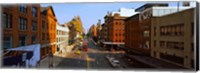 Framed Buildings along a road in a city, view from High Line, New York City, New York State, USA