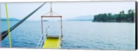 Framed Lake George viewed from a steamboat, New York State, USA