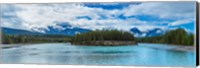 Framed Clouds over mountains, Athabasca River, Icefields Parkway, Jasper National Park, Alberta, Canada