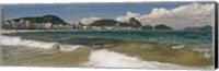 Framed Waves on Copacabana Beach with Sugarloaf Mountain in background, Rio De Janeiro, Brazil