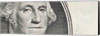 Framed Details of George Washington's image on the US dollar bill
