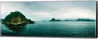 Framed Small island in the ocean, Niteroi, Rio de Janeiro, Brazil