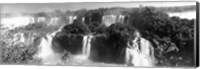 Framed Floodwaters at Iguacu Falls in black and white, Brazil