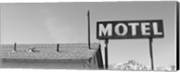 Framed Low angle view of a motel sign, Eastern Sierra, Lone Pine, California, USA