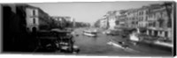 Framed Grand Canal in black and white, Venice, Italy