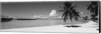 Framed Moana Beach (black and white), Bora Bora, Tahiti, French Polynesia