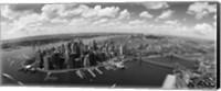 Framed Aerial View of New York City (black & white)