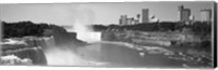 Framed Waterfall with city skyline in the background, Niagara Falls, Ontario, Canada