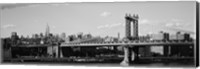 Framed Manhattan Bridge in black and white, New York City