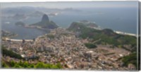 Framed Elevated view of Botafogo neighborhood and Sugarloaf Mountain from Corcovado, Rio De Janeiro, Brazil