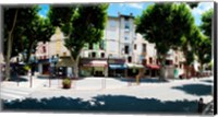 Framed Stores closed during lunch hour along the Rue Du Marche, Riez, Alpes-de-Haute-Provence, Provence-Alpes-Cote d'Azur, France