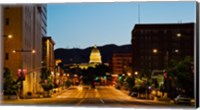 Framed Utah State Capitol Building at Night, Salt Lake City, Utah