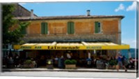Framed Tourists at a restaurant, Avenue de la Promenade, Sault, Vaucluse, Provence-Alpes-Cote d'Azur, France