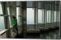 Framed Person viewing a city from observation point in a tower, Jin Mao Tower, Lujiazui, Pudong, Shanghai, China