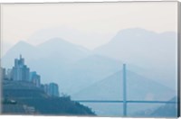 Framed Town of Badong viewed from Wu Gorge, Yangtze River, Hubei Province, China