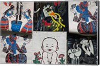 Framed Fabric Items, Dali, Yunnan Province, China