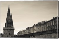 Framed High section view of a tower, Tour de la Lanterne, La Rochelle, Charente-Maritime, Poitou-Charentes, France