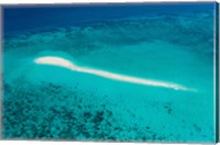 Framed Aerial view of Coral Reef, Great Barrier Reef, Queensland, Australia