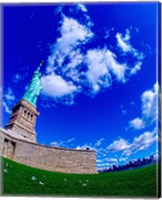 Framed Low angle view of a statue, Statue Of Liberty, Manhattan, Liberty Island, New York City, New York State, USA