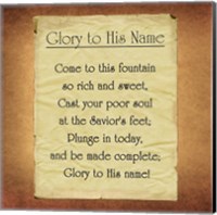 Framed Glory To His Name