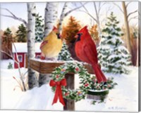 Framed Christmas Cardinals
